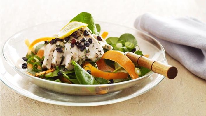 Warm lemon chicken salad