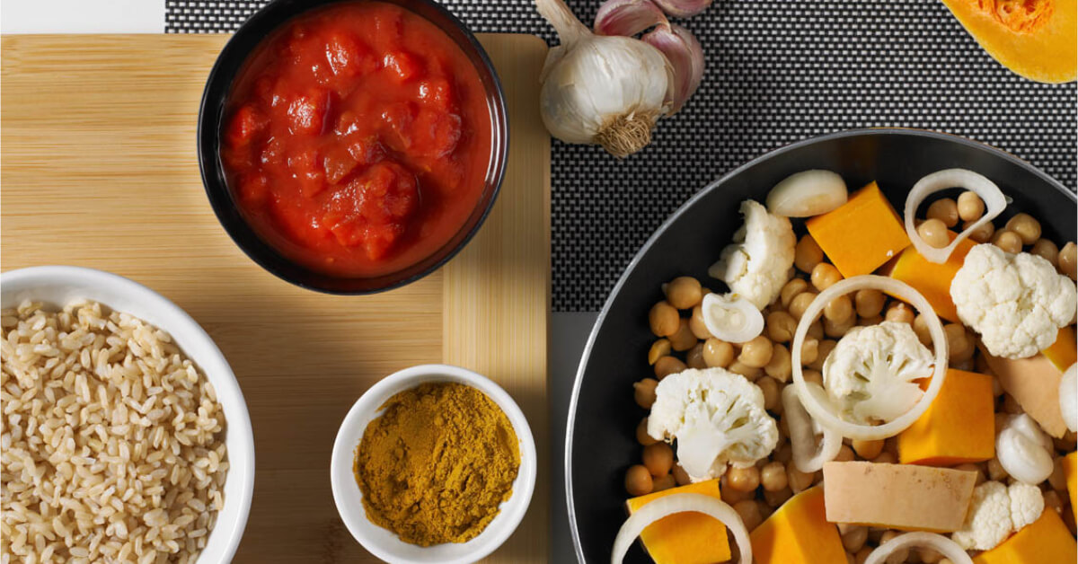 Chickpea, cauliflower & pumpkin curry