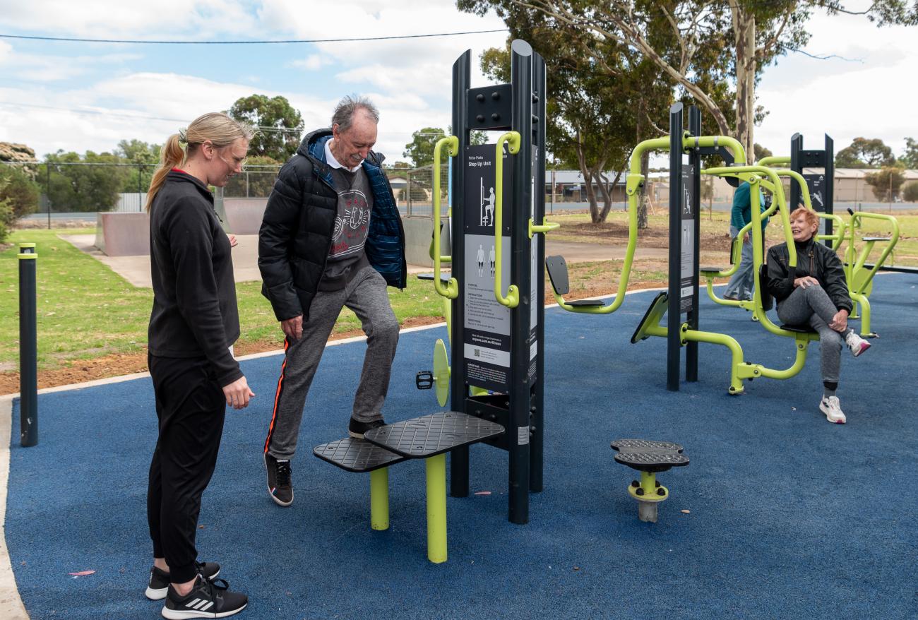 Loddon_Inglewood equipment launch_older man stepping up